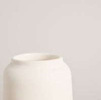 White unglazed ceramic vase by L'Impatience