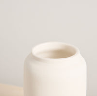 White bouquet vase glazed inside by L'Impatience