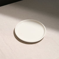 Handmade dessert plate in white stoneware