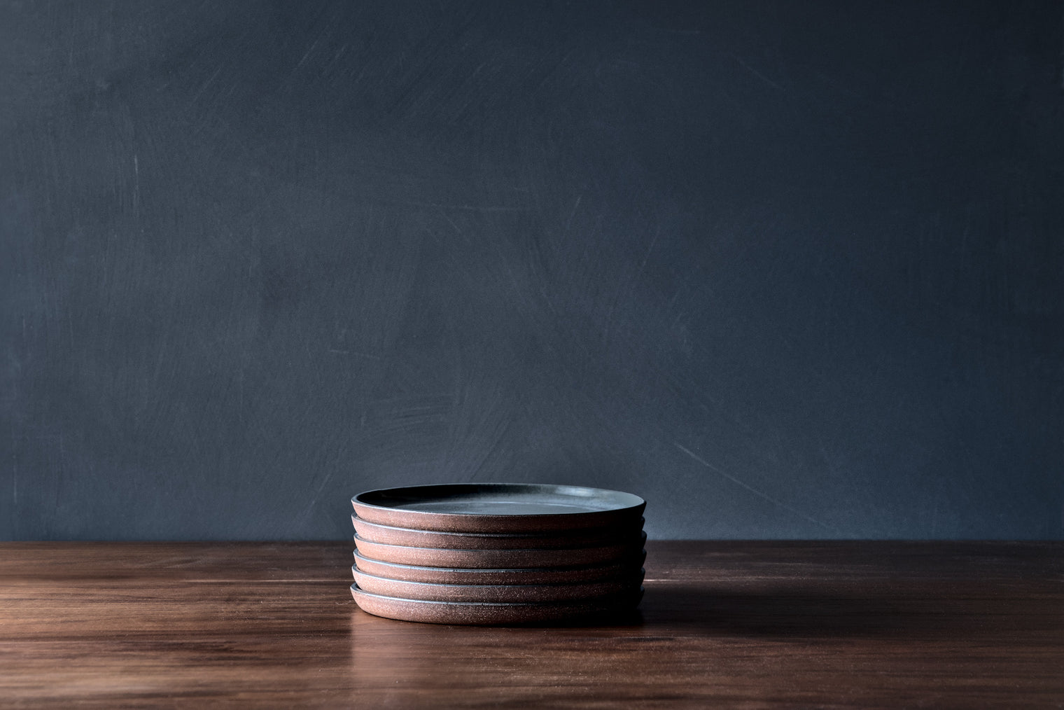 Charcoal Dinner Plates on Red Clay - Individual