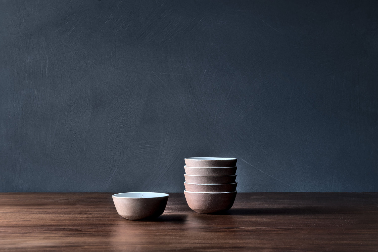 White Everyday Bowls on Red Clay - Individual