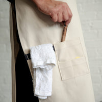 Diamond core tool in pocket of potters apron