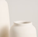 Textured white stoneware vases