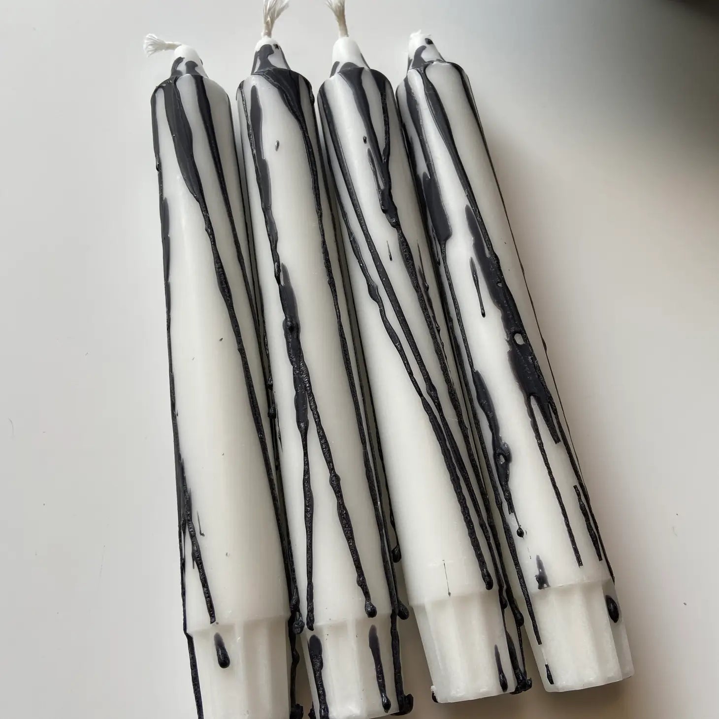 Set of 4 dip dye taper candles - LAVA