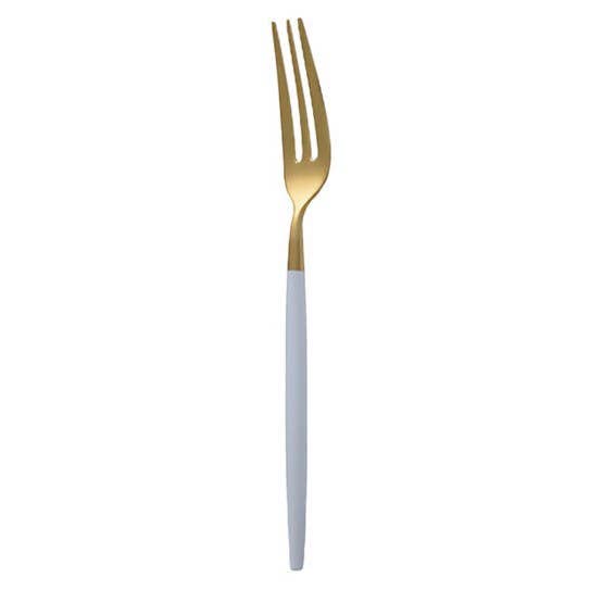 _Gold & White Appetizer Fork