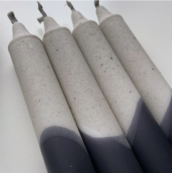 _Set of 4 dip dye taper candles - Granite style