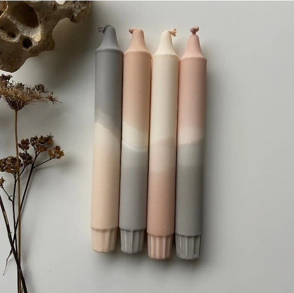 _Set of 4 dip dye taper candles - Ljus