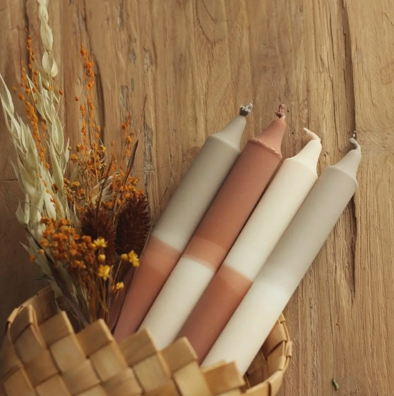 _Set of 4 dip dye taper candles - Host